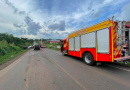 Cinco pessoas ficam feridas em colisão envolvendo caminhão, carro e camionete na BR-163