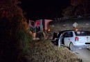 Colisão entre carro e caminhão mobiliza Corpo de Bombeiros no interior