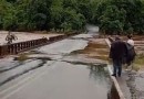 Trecho da ponte do Rio Sargento é interditado após fortes chuvas na região