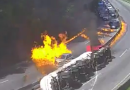 Carreta carregada com etanol explode e causa incêndio em mais de 20 veículos em Palhoça
