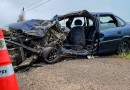 Acidente entre carro e caminhão bitrem deixa 4 feridos na BR-163 em São Miguel do Oeste