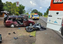 Colisão envolve moto e carro na BR-280 no trecho entre Marmeleiro e Flor da Serra
