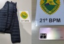 Homem que praticou furtos de jaqueta e celular é preso pela PM