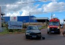 Mulher fica ferida apos colisão entre moto e carro