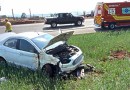 Jovem de 20 anos é socorrido após capotar veículo na BR-282