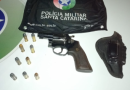 PM de Sul Brasil encontra arma de fogo no local onde um homem realizava ameaça à sua família