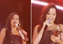 Maiara viraliza após confundir garrafa de pinga com microfone durante show
