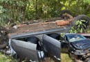 Colisão traseira seguida de capotamento é registrada na BR-163