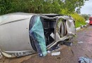 Capotamento de veículo na BR 282