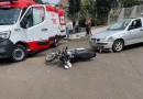 Colisão entre carro e motocicleta deixa mulher ferida na Av. Estudante Valci Libardoni