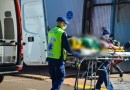 Trabalhador é socorrido após sofrer acidente de trabalho