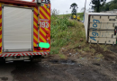 Motorista fica gravemente ferido após saída de pista com carreta na BR-282