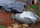 Chuva e vento derrubam silo de grãos em propriedade rural de SC