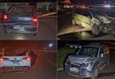 Carro bate em poste e provoca engavetamento na BR-163