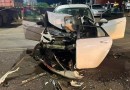 Colisão entre carro e caminhão deixa homem de 35 anos gravemente ferido na SC-155