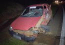 Automóvel fica destruído em colisão na BR 163