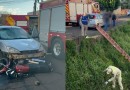 Condutor de moto é arremessado dentro do Rio Lonqueador após colisão com carro
