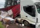 Carreta tomba e causa lentidão na rodovia