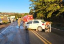 Acidente entre caminhonete e carro deixa uma vítima em estado grave