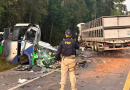 Acidente entre micro-ônibus e carreta deixa 22 mortos e cinco feridos