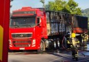 Bombeiros combatem incêndio em caminhão na BR-282