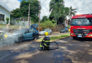 Incêndio em veículo é controlado por bombeiros