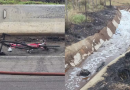 Ciclista morre carbonizado após caminhão-tanque tombar e pegar fogo no Paraná