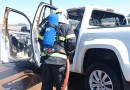 Veículo pega fogo na BR-163