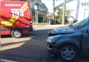 Mulher fica ferida em colisão no centro