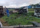 Caminhões se envolvem em violenta colisão no trevão de Irani