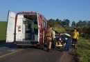 Mulher fica ferida em colisão na BR 163