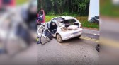 Batida violenta entre carros e caminhões termina com morte e feridos