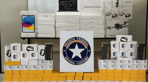 Operação da Receita Federal apreende diversos eletrônicos