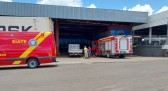 Princípio de incêndio em placa solar de empresa mobiliza Corpo de Bombeiros