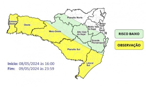 Alerta de chuvas torrenciais: chegada de frente fria promete temporais em SC