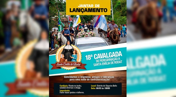 Jantar marca lançamento da 18ª Cavalgada de Peregrinação a Santa Emília de Rodat