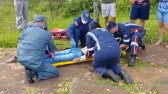 Queda de ciclista mobiliza socorristas do SAMU e do Corpo de Bombeiros