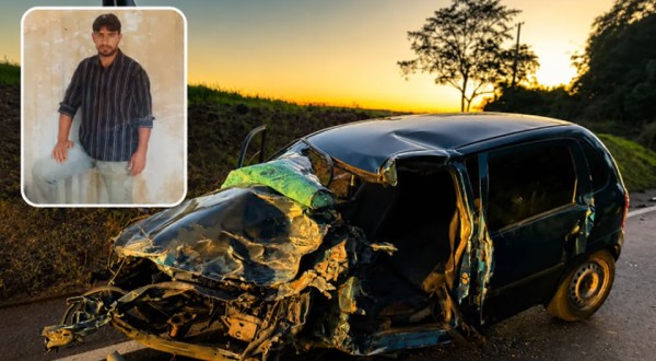 Morador de Ponte Serrada morre em acidente entre carro e caminhão na PR-182