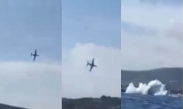 Avião cai no mar durante apresentação e piloto morre