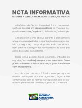 Prefeitura reforça que eventos em espaços públicos precisam de autorização prévia