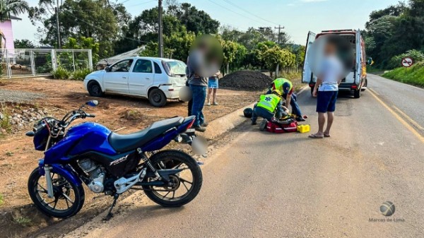 Motociclista é resgatado após colisão traseira na SC-492