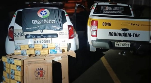 Cerca de 31 mil carteiras de cigarro são apreendidas em ação conjunta nos municípios de Xanxerê e Xaxim