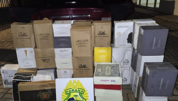 BPFron apreende veículo carregado com vinhos argentinos avaliados em R$ 55 mil