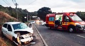 Acidente com três carros deixa gestante gravemente ferida em SC