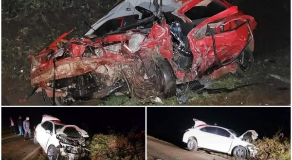 Colisão envolvendo três veículos deixa uma vítima fatal e duas pessoas feridas