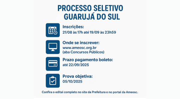 Inscrições abertas para processo seletivo