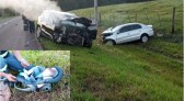 Grave acidente deixa uma pessoa morta em Santa Izabel do Oeste; bebê estava na cadeirinha e chegou a ser ejetado