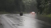 Pedra na pista causa acidente com motociclista na BR-282