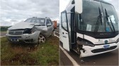 Colisão entre ônibus da Secretaria de Saúde de Barracão e carro deixa feridos na BR 280