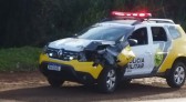 Colisão entre viatura de Polícia Militar e caminhonete é registrada na BR-158